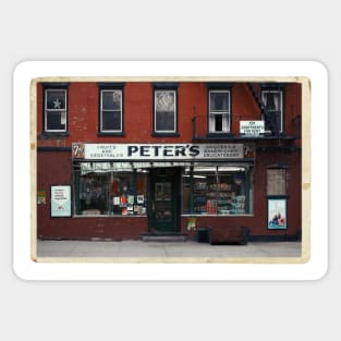 Peter's Bodega in the Lower East Side - Kodachrome Postcards Sticker